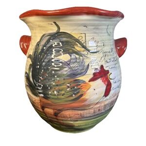 Le Rooster Pattern, Susan Winget by Certified International 9" canister‎ No Lid